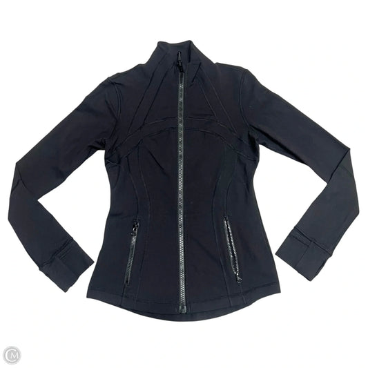 Athletic Top Long Sleeve Collar By Lululemon In Black, Size: S