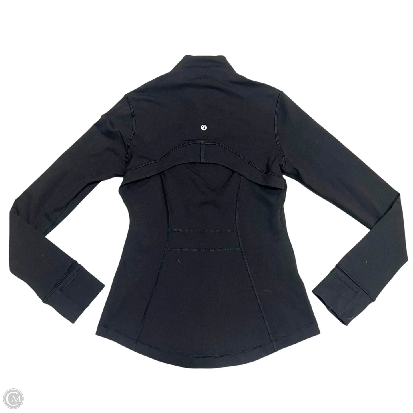 Athletic Top Long Sleeve Collar By Lululemon In Black, Size: S