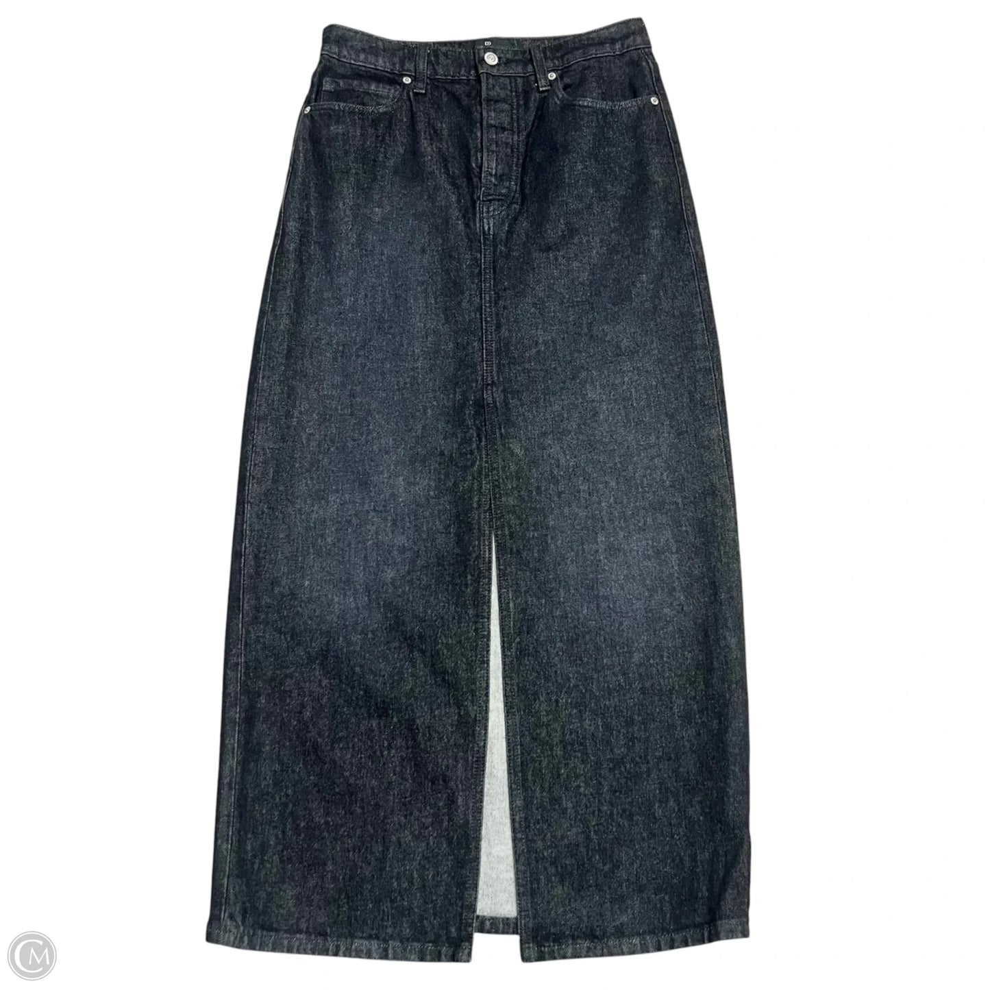 Skirt Midi By Banana Republic In Black Denim, Size: 4