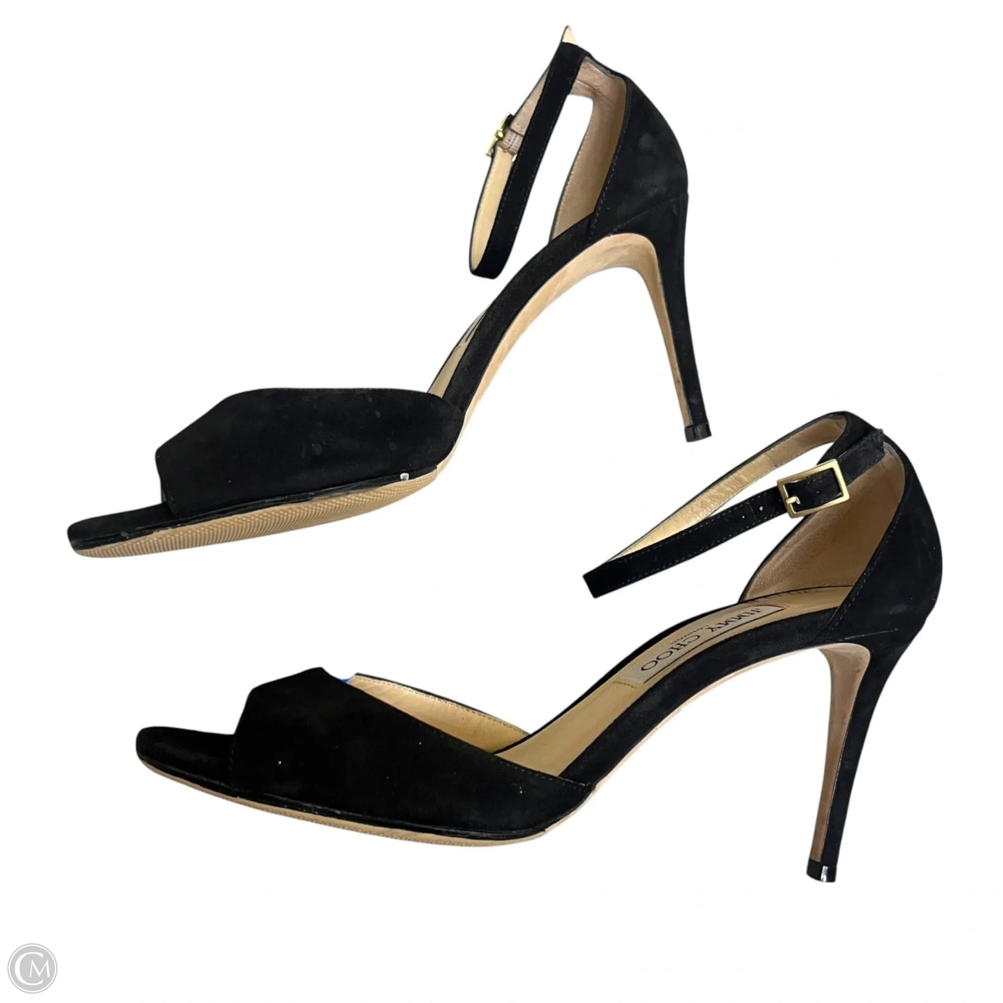 Sandals Luxury Designer By Jimmy Choo In Black, Size: 9.5
