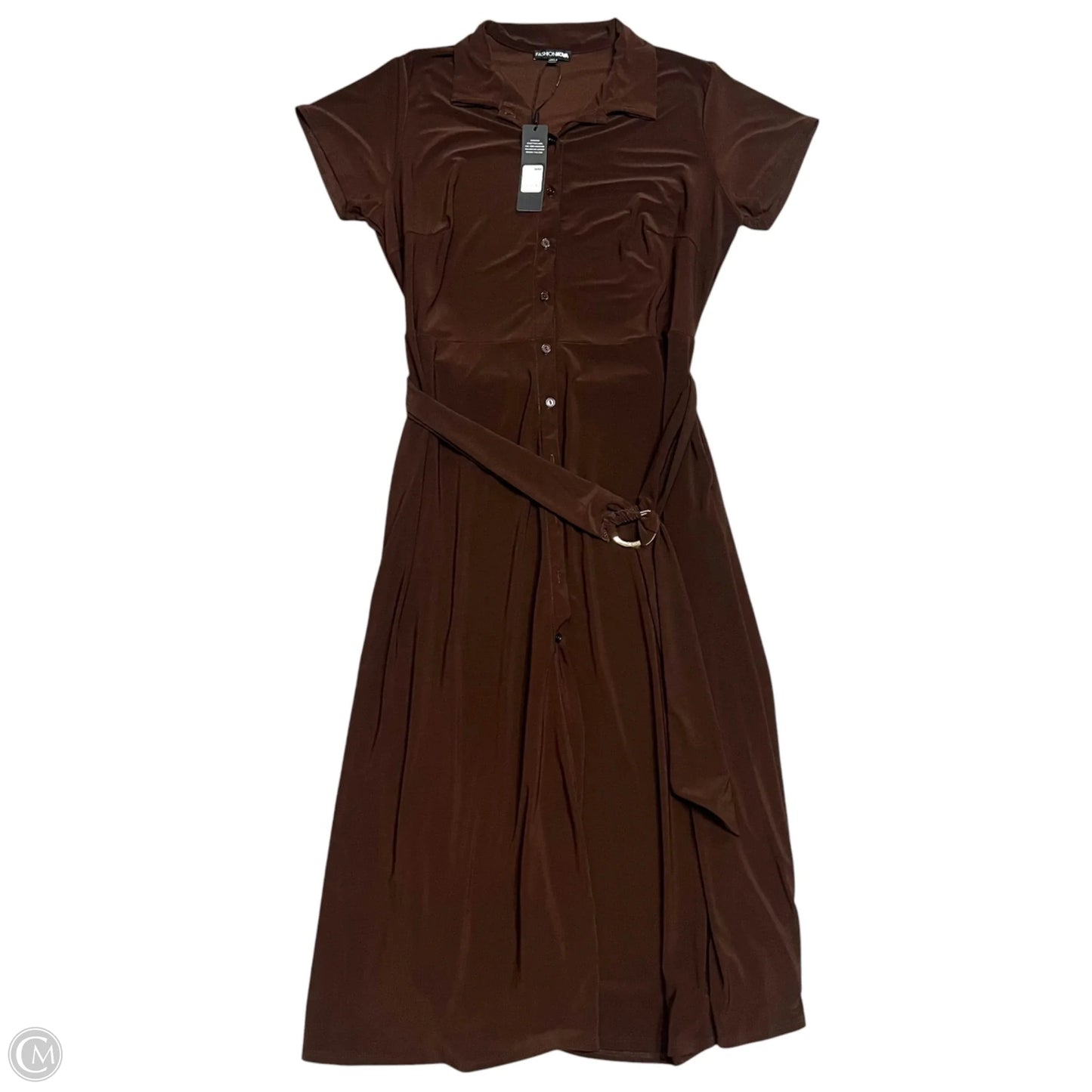 Dress Casual Maxi By Fashion Nova In Brown, Size: 2x