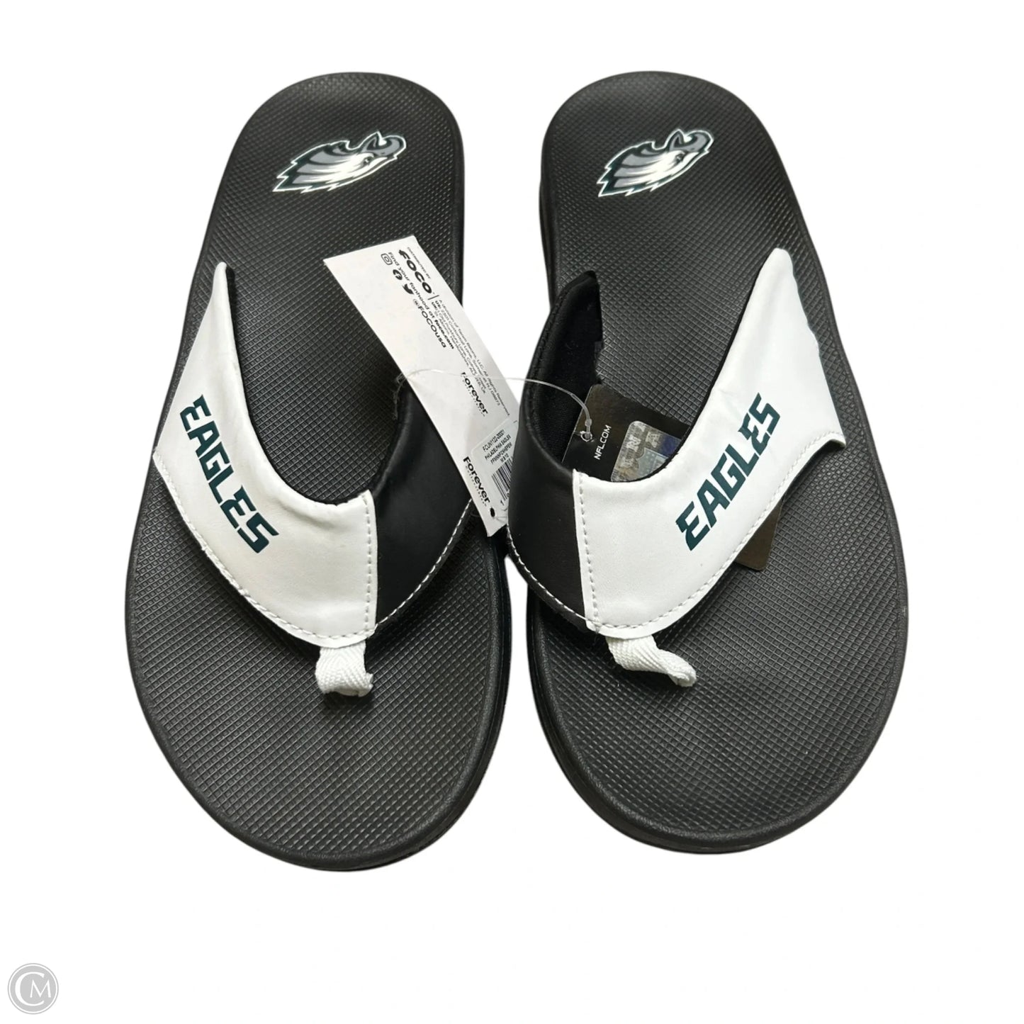 Sandals Flats By Nfl In Green & White, Size: 9