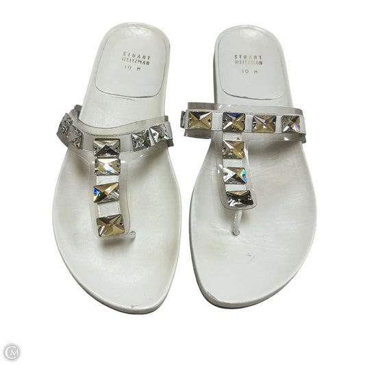 Sandals Designer By Stuart Weitzman In White, Size: 10