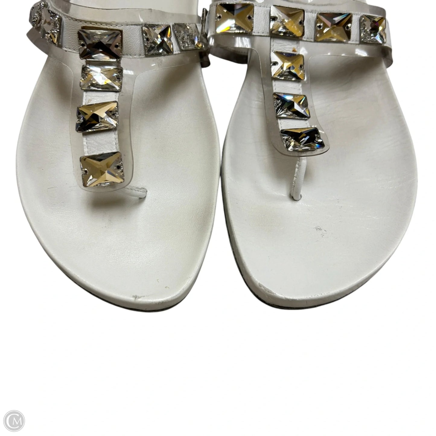 Sandals Designer By Stuart Weitzman In White, Size: 10