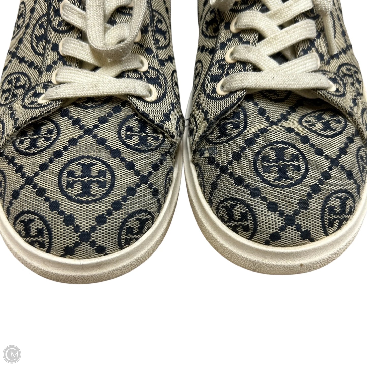 Shoes Designer By Tory Burch In Blue & Cream, Size: 10