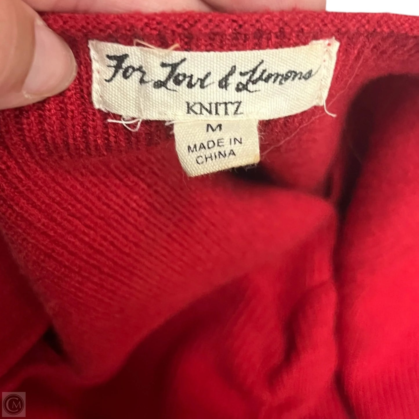 Sweater Short Sleeve By For Love & Lemons In Red, Size: M