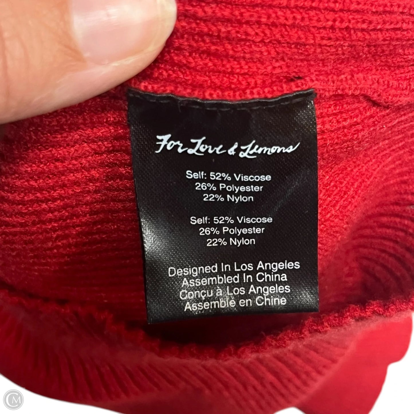 Sweater Short Sleeve By For Love & Lemons In Red, Size: M