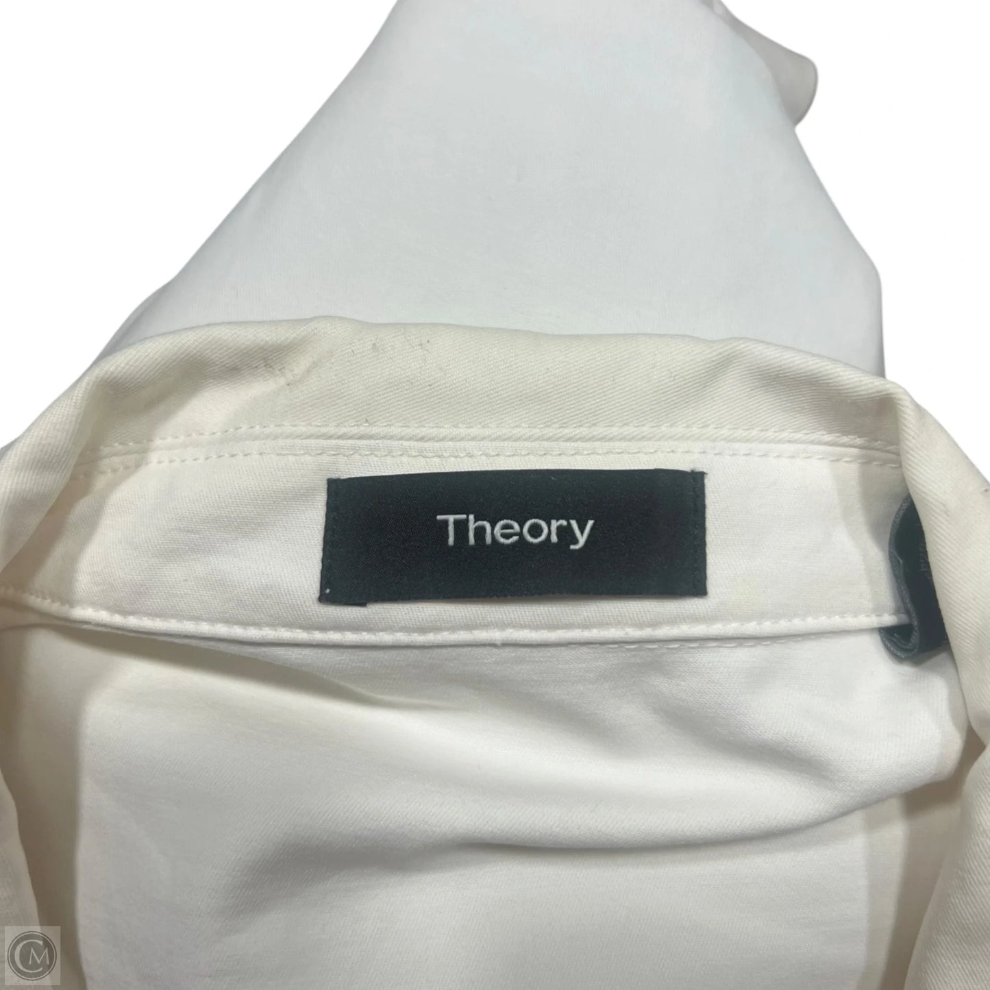 Jacket Denim By Theory In White Denim, Size: M