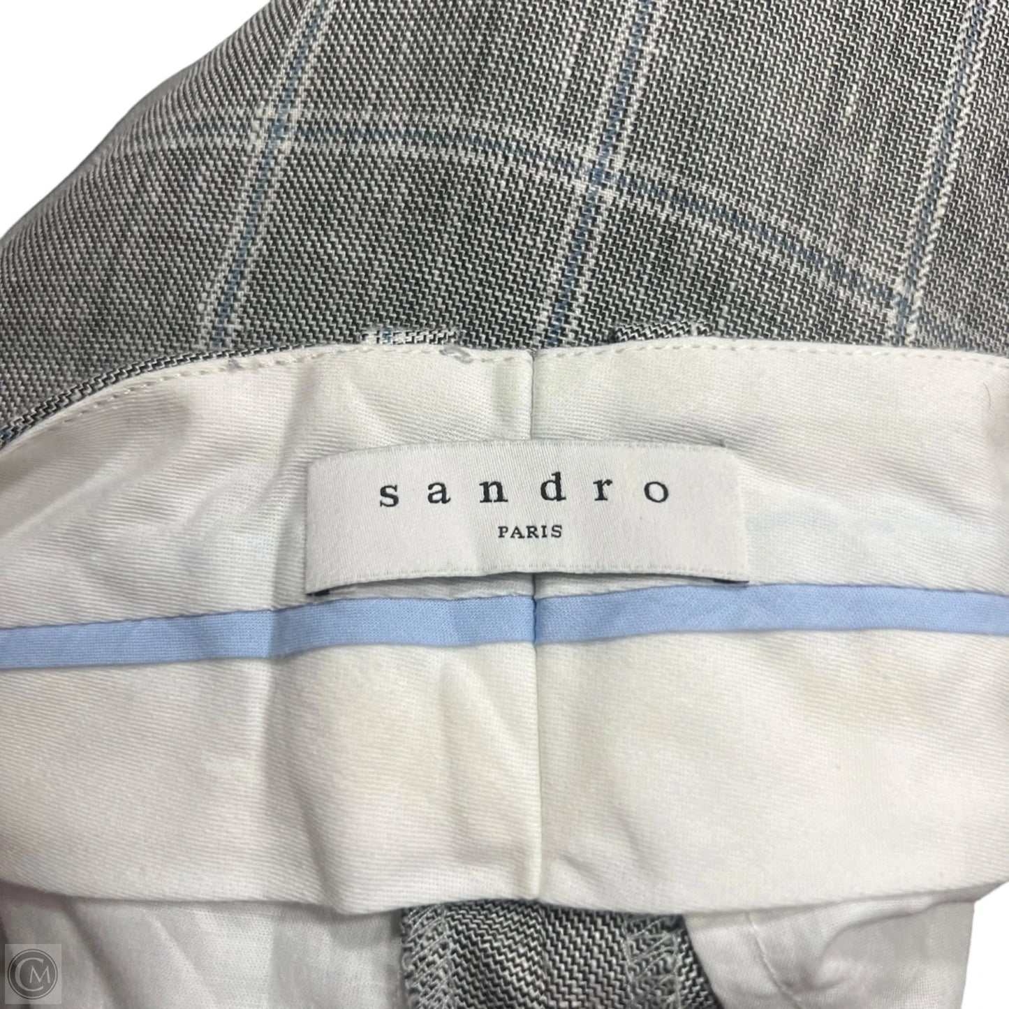Pants Designer By Sandro In Blue & Grey, Size: S