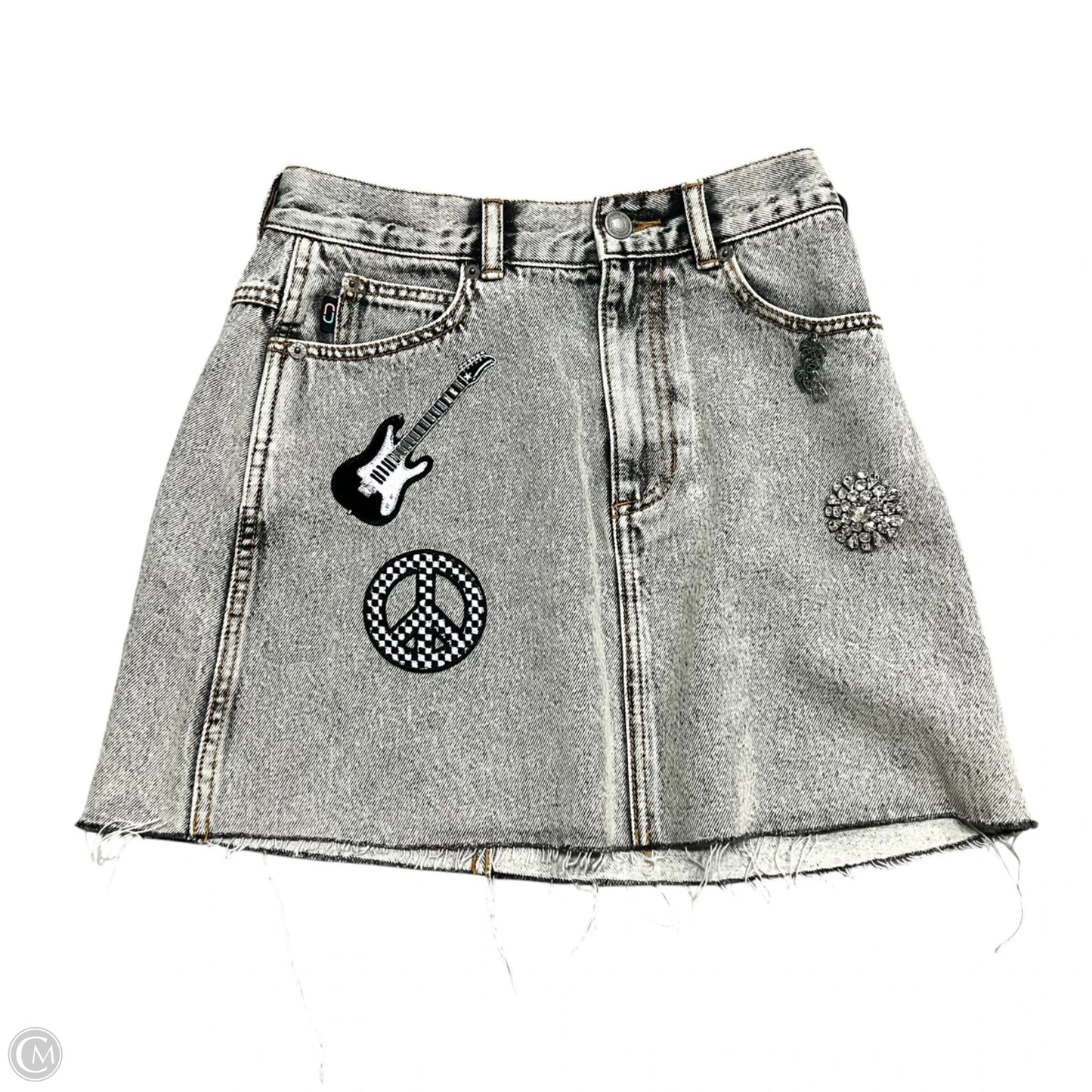 Skirt Luxury Designer By Marc Jacobs In Grey Denim, Size: 2