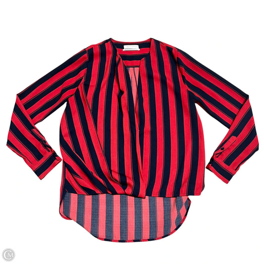Top Long Sleeve By Urban Outfitters In Blue & Red, Size: S