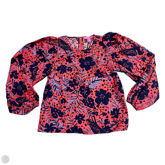 Top Long Sleeve Designer By Lilly Pulitzer In Blue & Red, Size: Xs