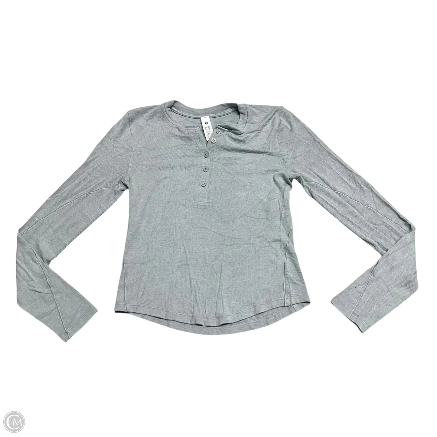 Athletic Top Long Sleeve Crewneck By Lululemon In Grey, Size: S