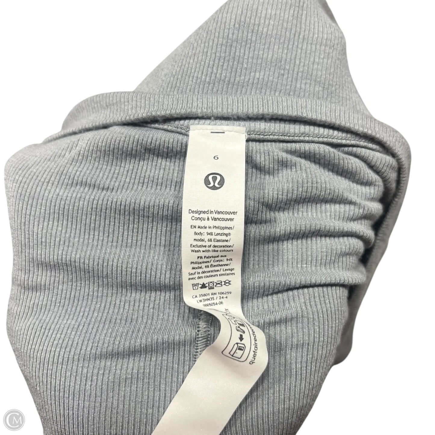 Athletic Top Long Sleeve Crewneck By Lululemon In Grey, Size: S