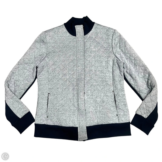 Jacket Designer By Neiman Marcus In Blue & Grey, Size: L