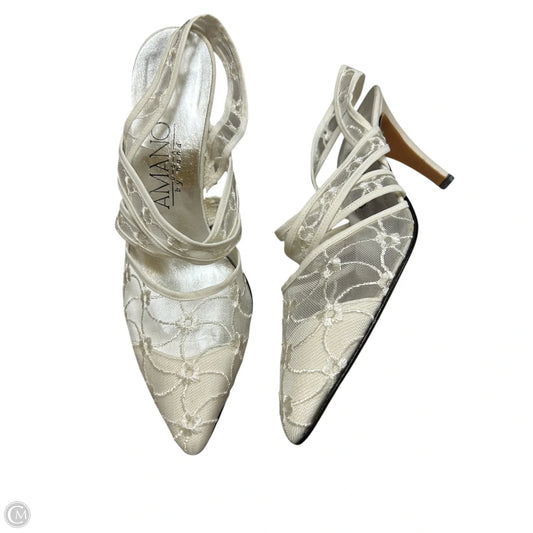 Shoes Heels Kitten By Amano In White, Size: 9