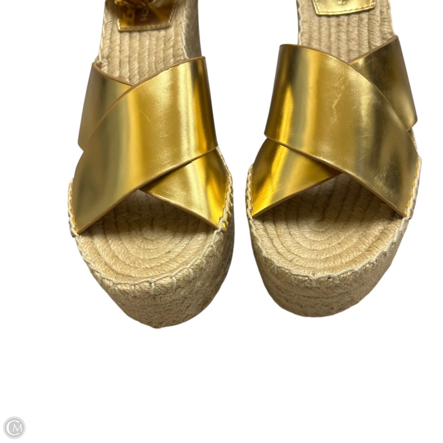 Sandals Designer By Tory Burch In Brown & Gold, Size: 8
