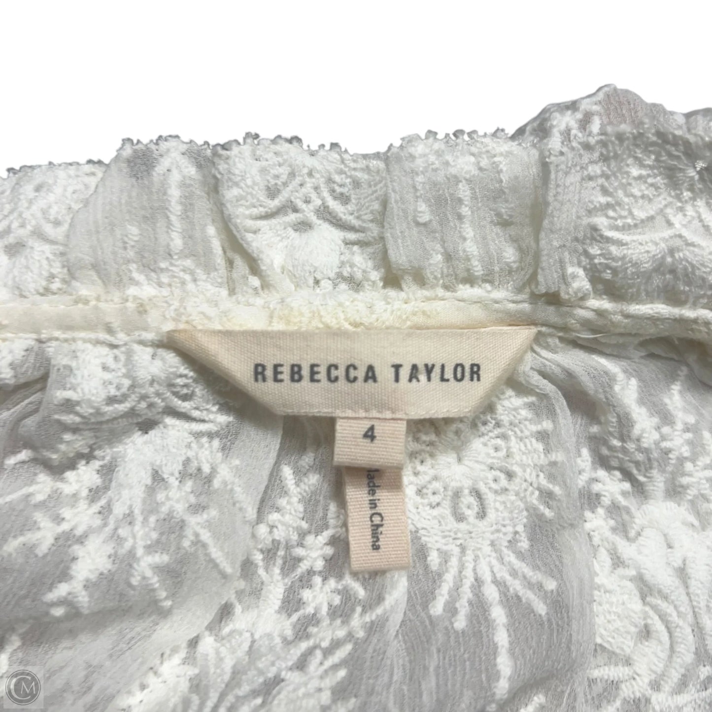 Top Long Sleeve By Rebecca Taylor In Cream, Size: S