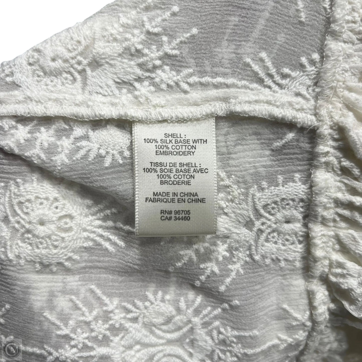 Top Long Sleeve By Rebecca Taylor In Cream, Size: S