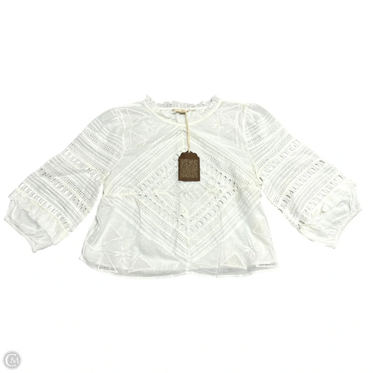Top 3/4 Sleeve By Forever That Girl In Cream, Size: Mp