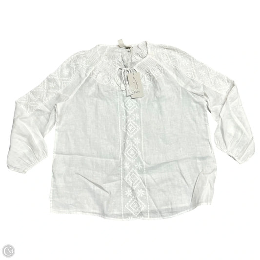 Top 3/4 Sleeve By Joie In White, Size: L