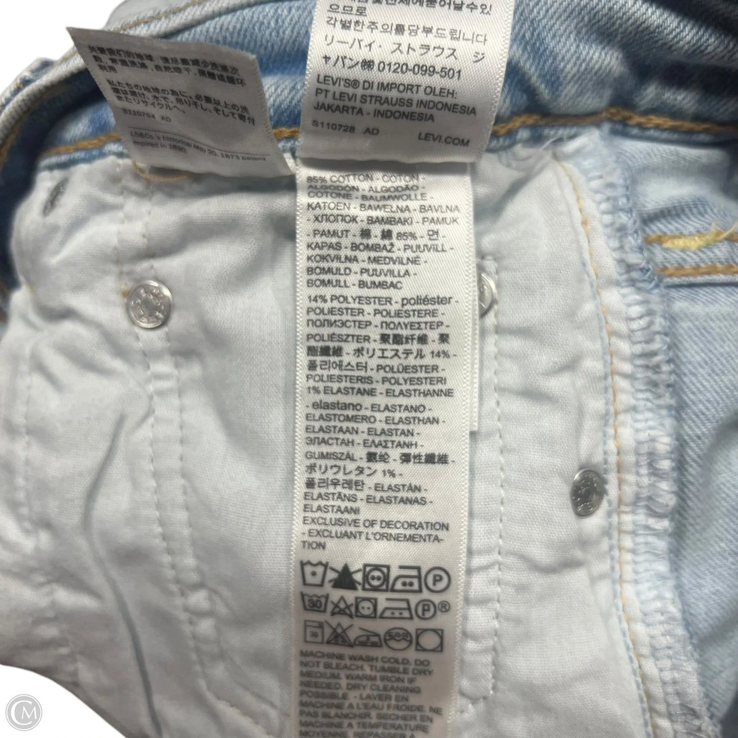 Jeans Straight By Levis In Blue Denim, Size: 2