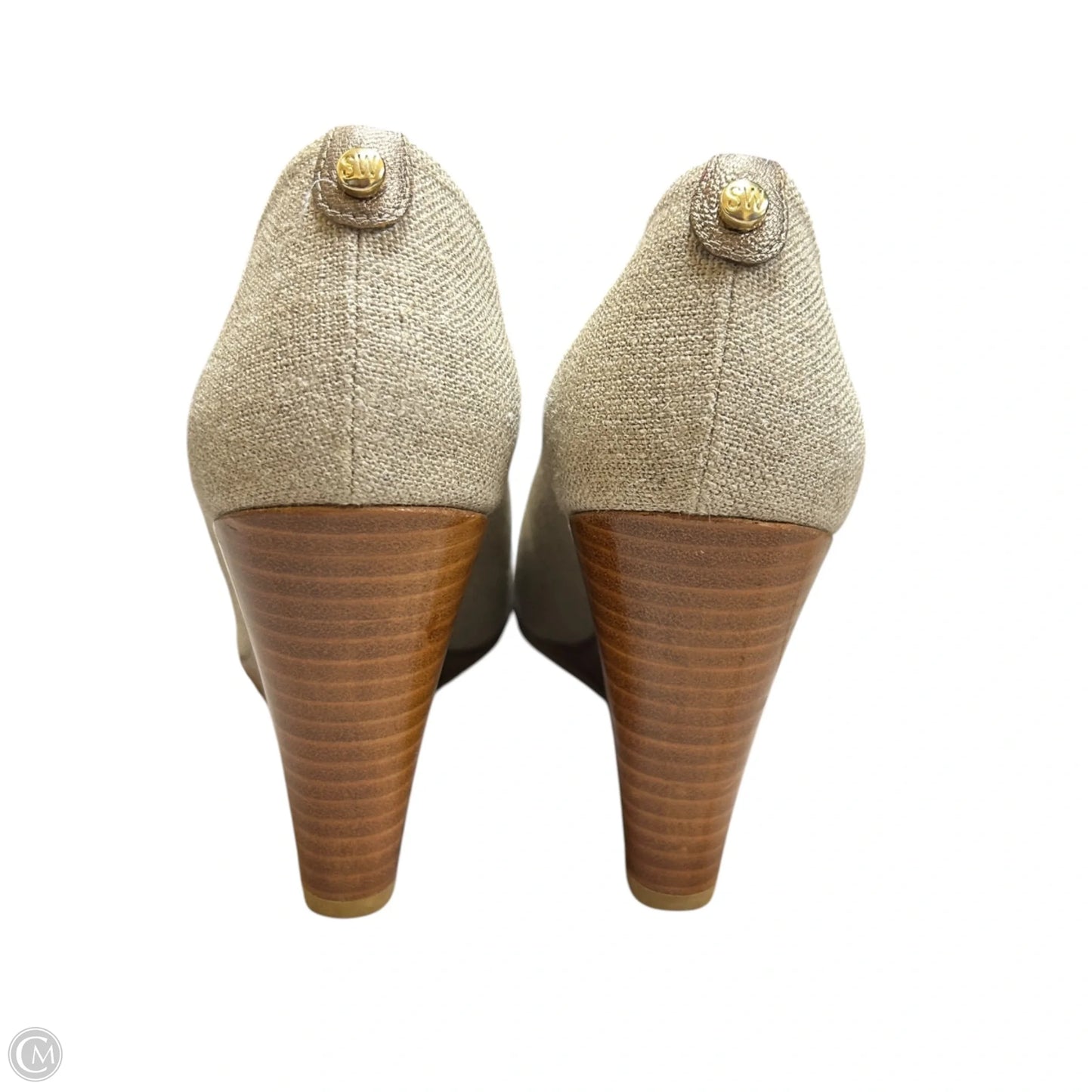 Sandals Designer By Stuart Weitzman In Gold & Tan, Size: 11