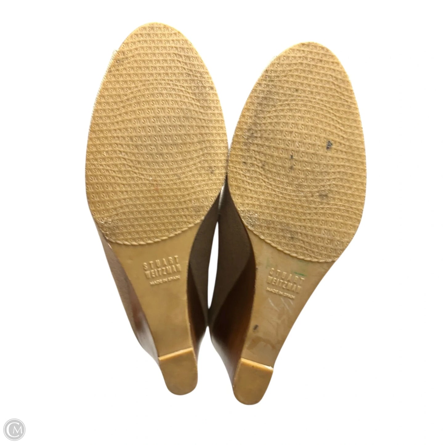 Sandals Designer By Stuart Weitzman In Gold & Tan, Size: 11