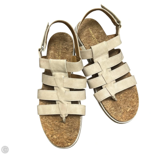 Sandals Heels Platform By Adrienne Vittadini In Tan, Size: 11