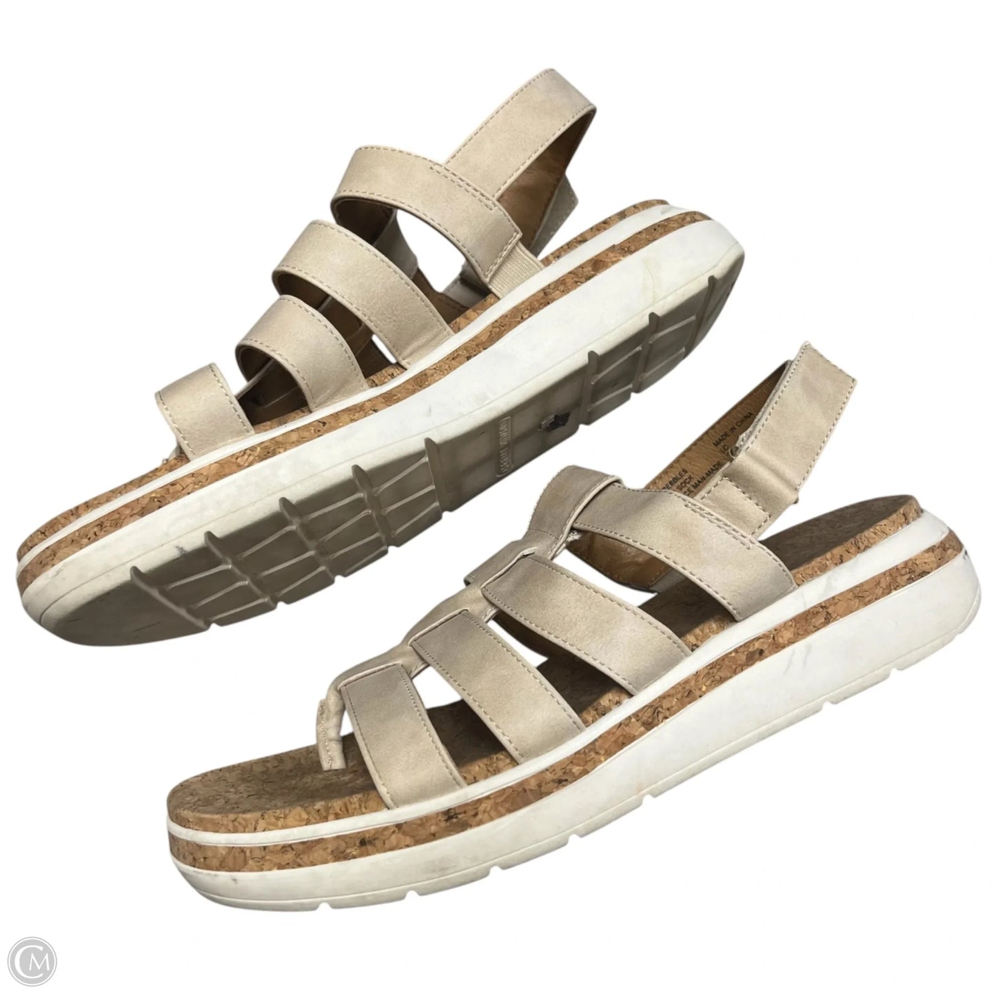Sandals Heels Platform By Adrienne Vittadini In Tan, Size: 11