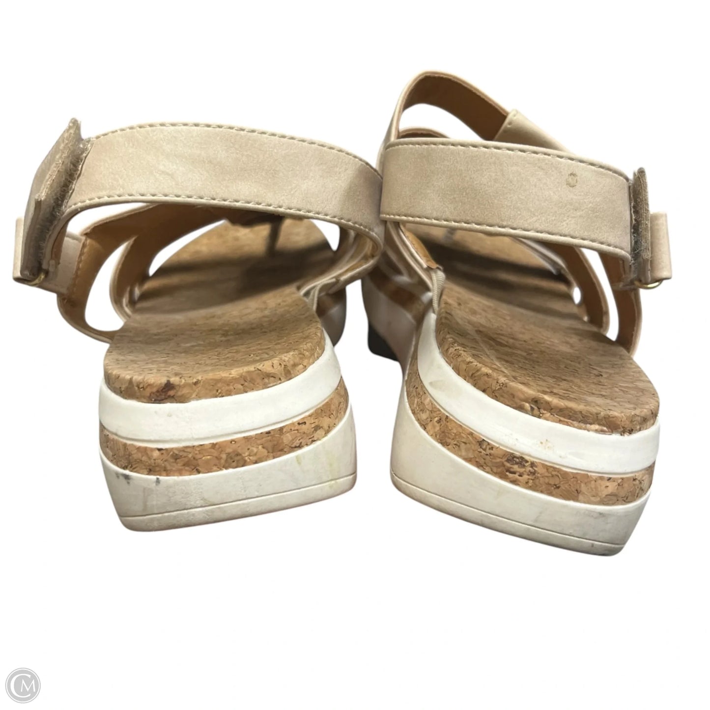 Sandals Heels Platform By Adrienne Vittadini In Tan, Size: 11