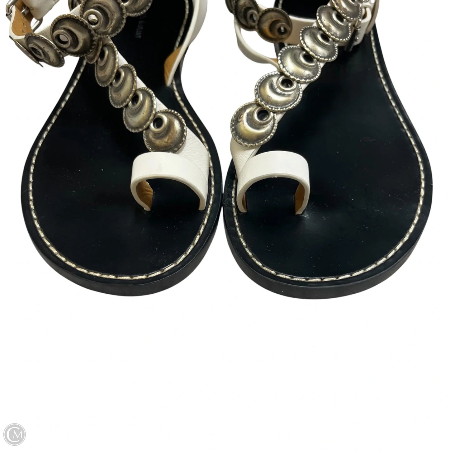 Sandals Designer By Isabel Marant In Silver & White, Size: 6.5