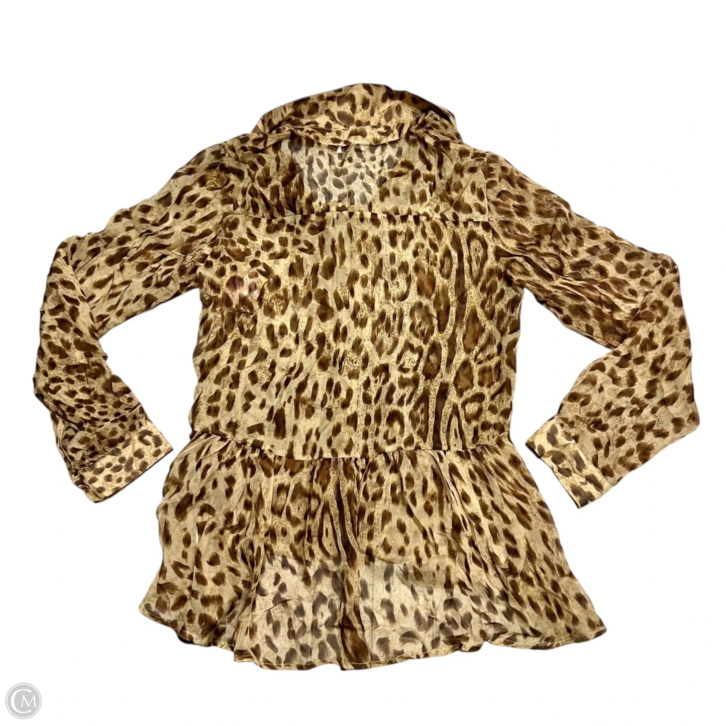 Top Long Sleeve By Blue Tassel In Leopard Print, Size: S