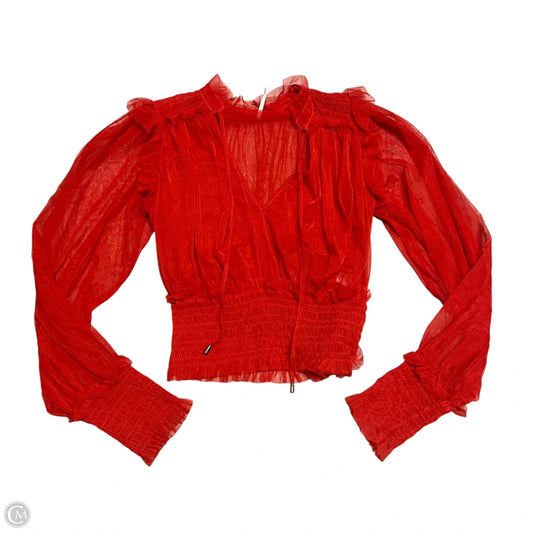 Top Long Sleeve By Free People In Orange, Size: S