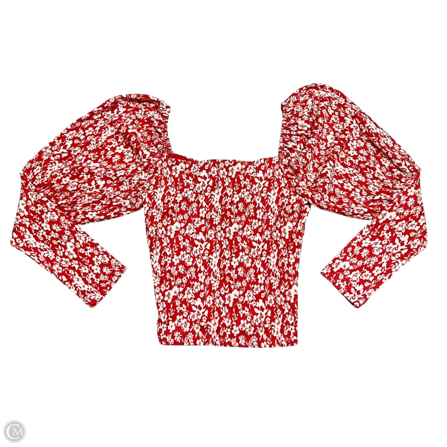 Top Long Sleeve By Anthropologie In Red & White, Size: S