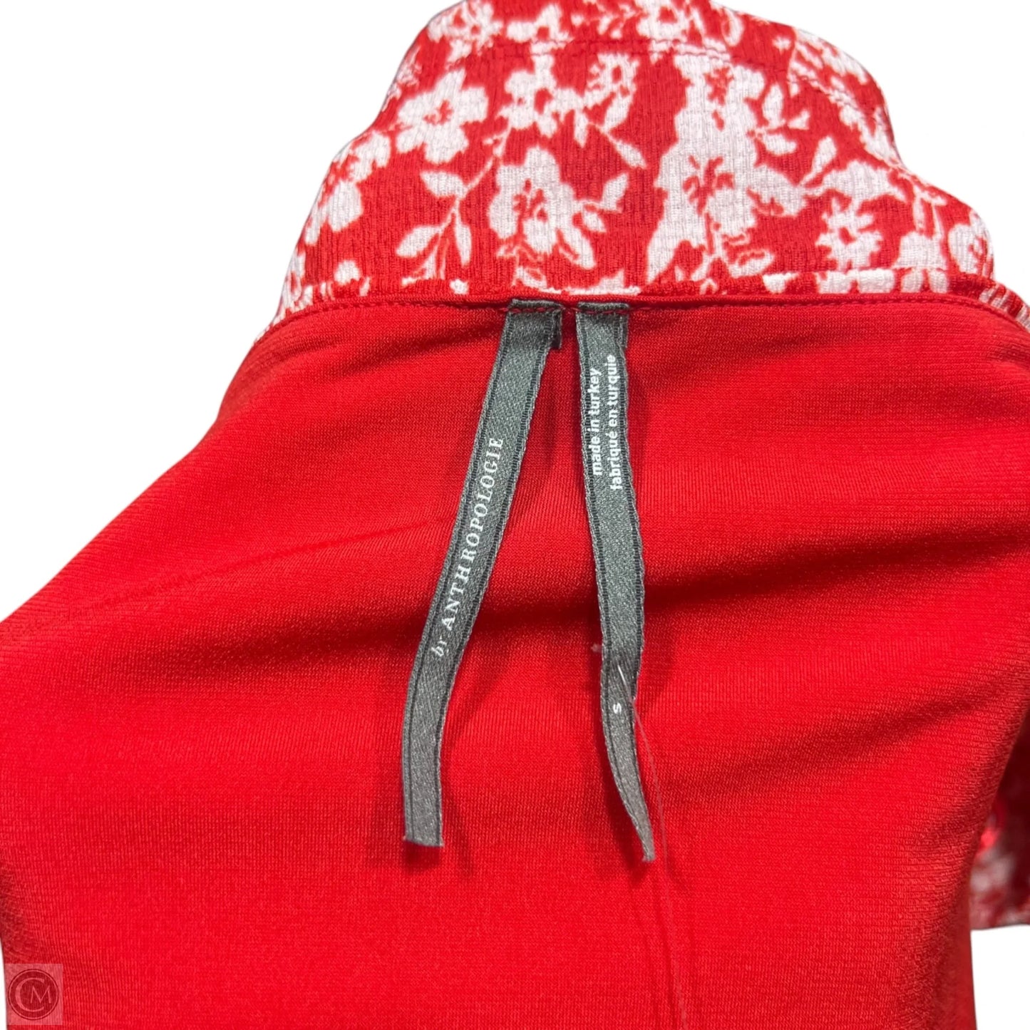Top Long Sleeve By Anthropologie In Red & White, Size: S