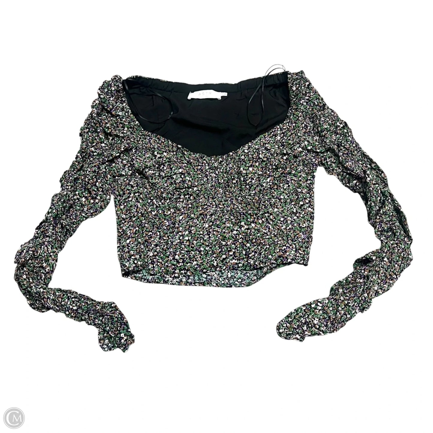 Top Long Sleeve By Astr The Label In Green & Purple, Size: M