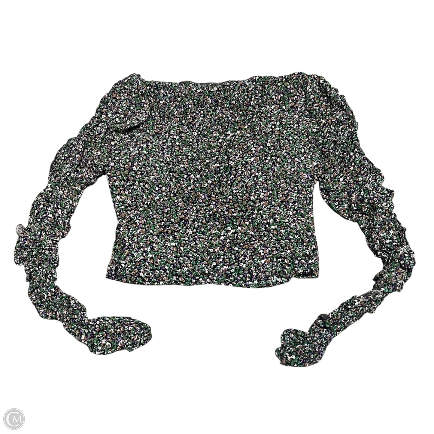 Top Long Sleeve By Astr The Label In Green & Purple, Size: M