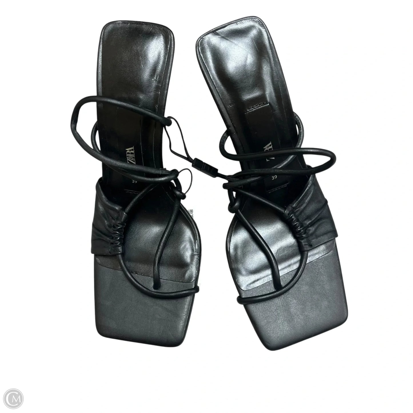 Sandals Heels Stiletto By Zara In Black, Size: 7.5