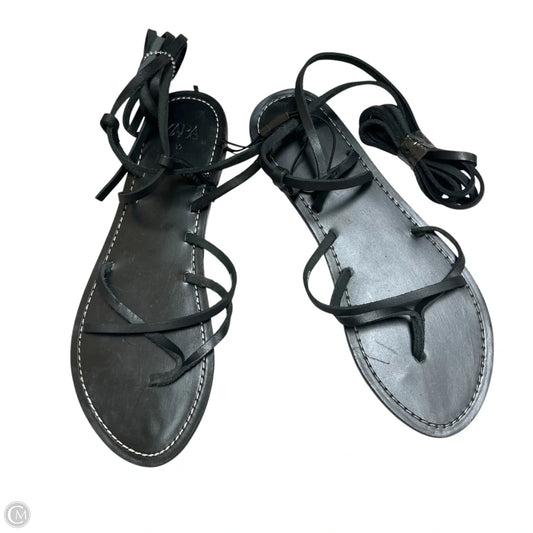 Sandals Flats By Zara In Black, Size: 8.5