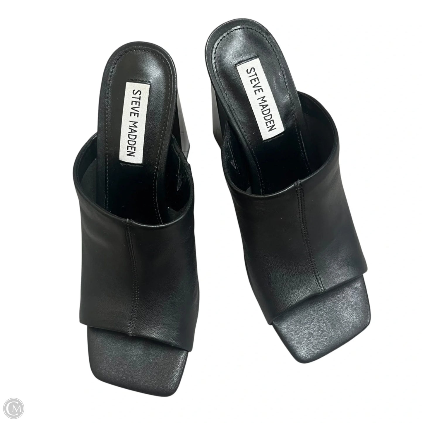 Sandals Heels Block By Steve Madden In Black, Size: 8