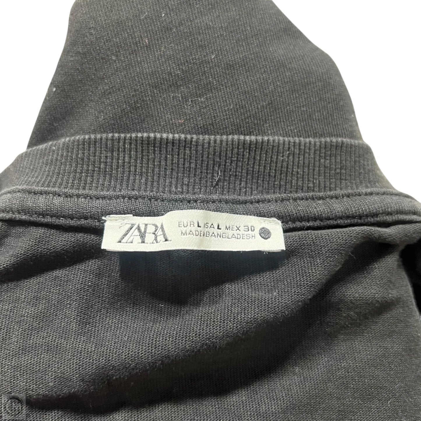Top Short Sleeve Basic By Zara In Black, Size: L