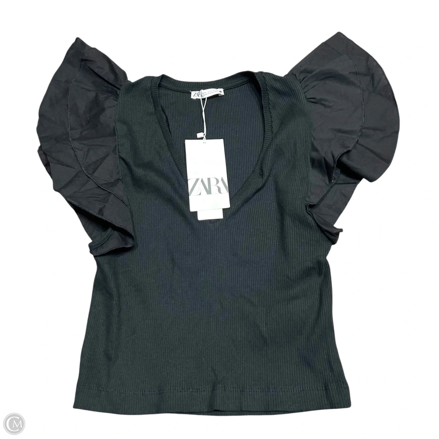 Top Sleeveless By Zara In Black, Size: L