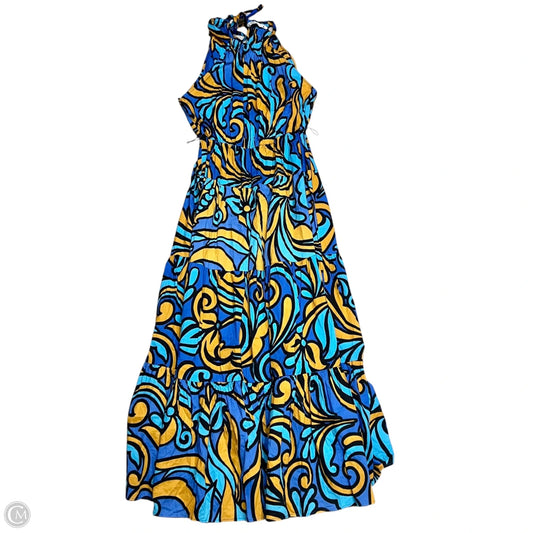 Dress Casual Maxi By Zara In Blue & Tan, Size: M