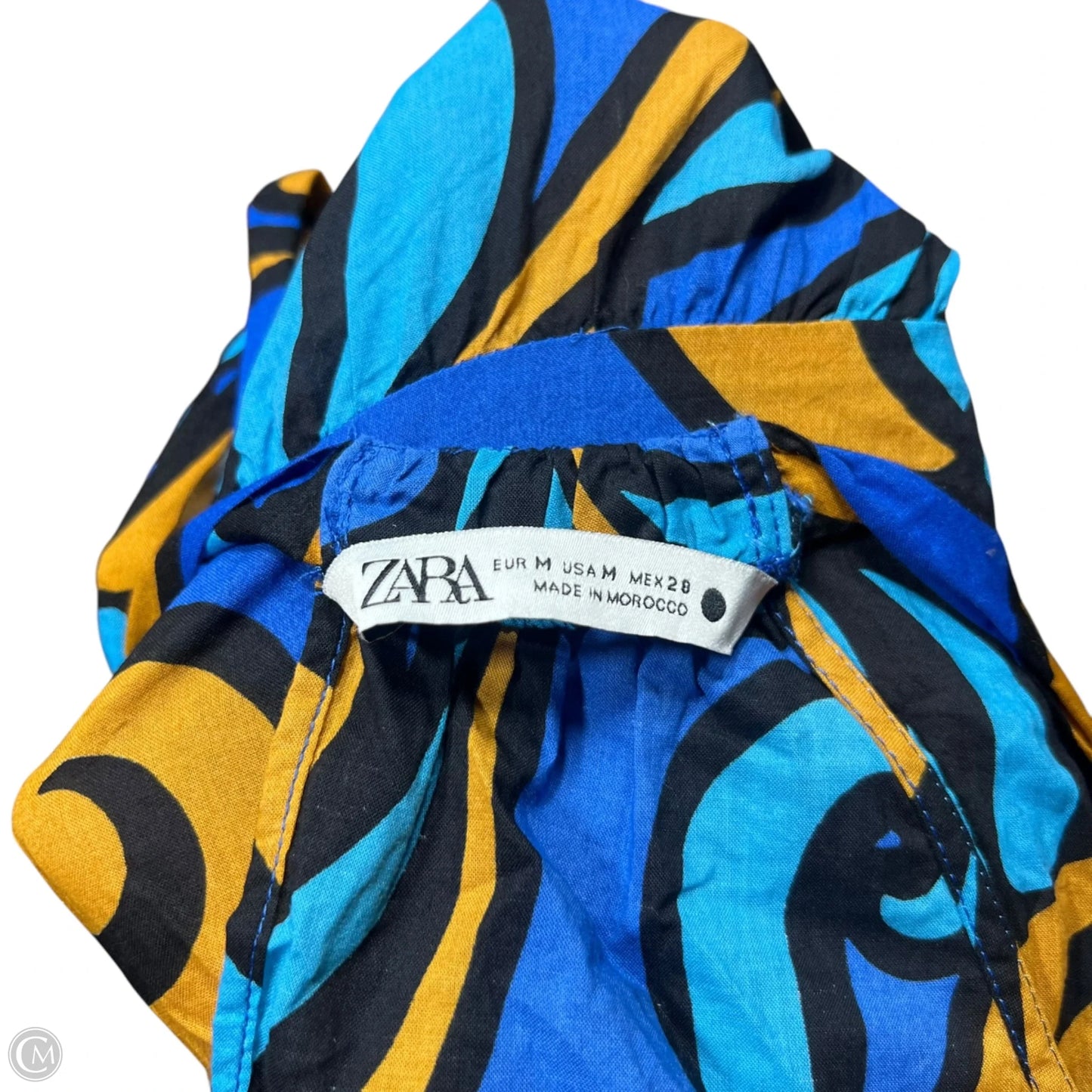 Dress Casual Maxi By Zara In Blue & Tan, Size: M
