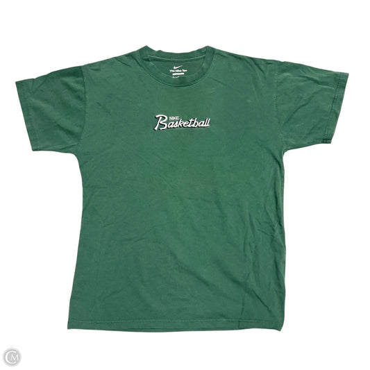 Athletic Top Short Sleeve By Nike In Green, Size: M