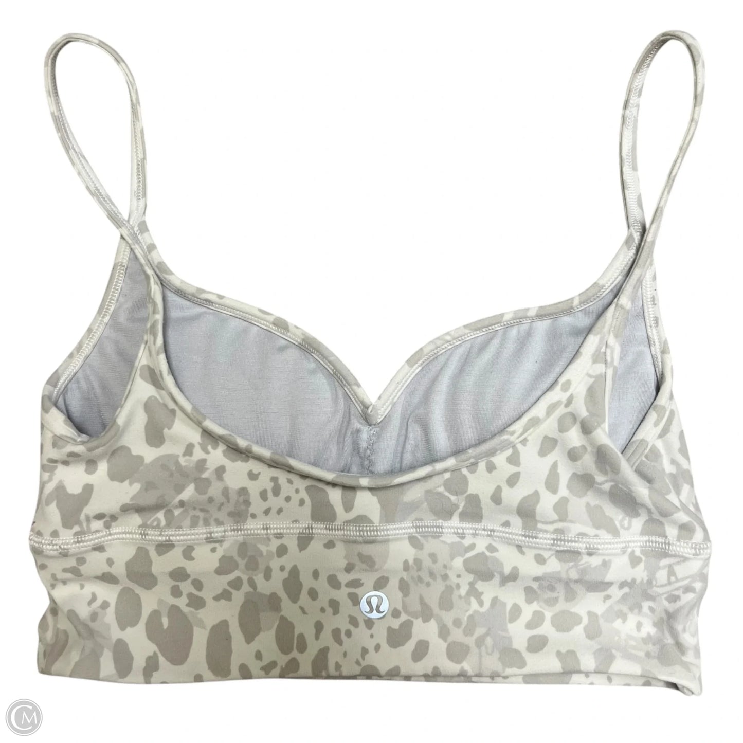 Athletic Bra By Lululemon In Grey & White, Size: S