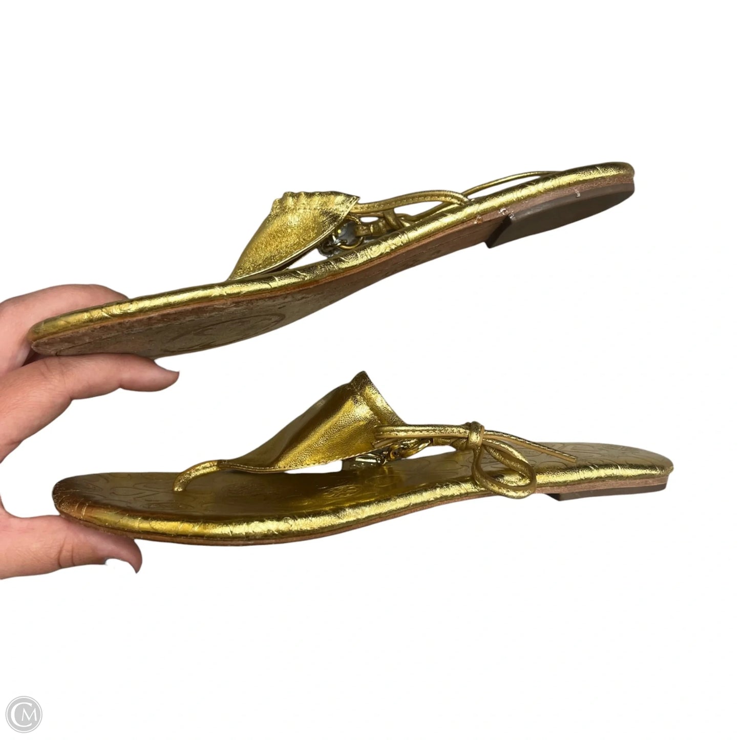 Sandals Flats By Luxtrada In Gold, Size: 7.5
