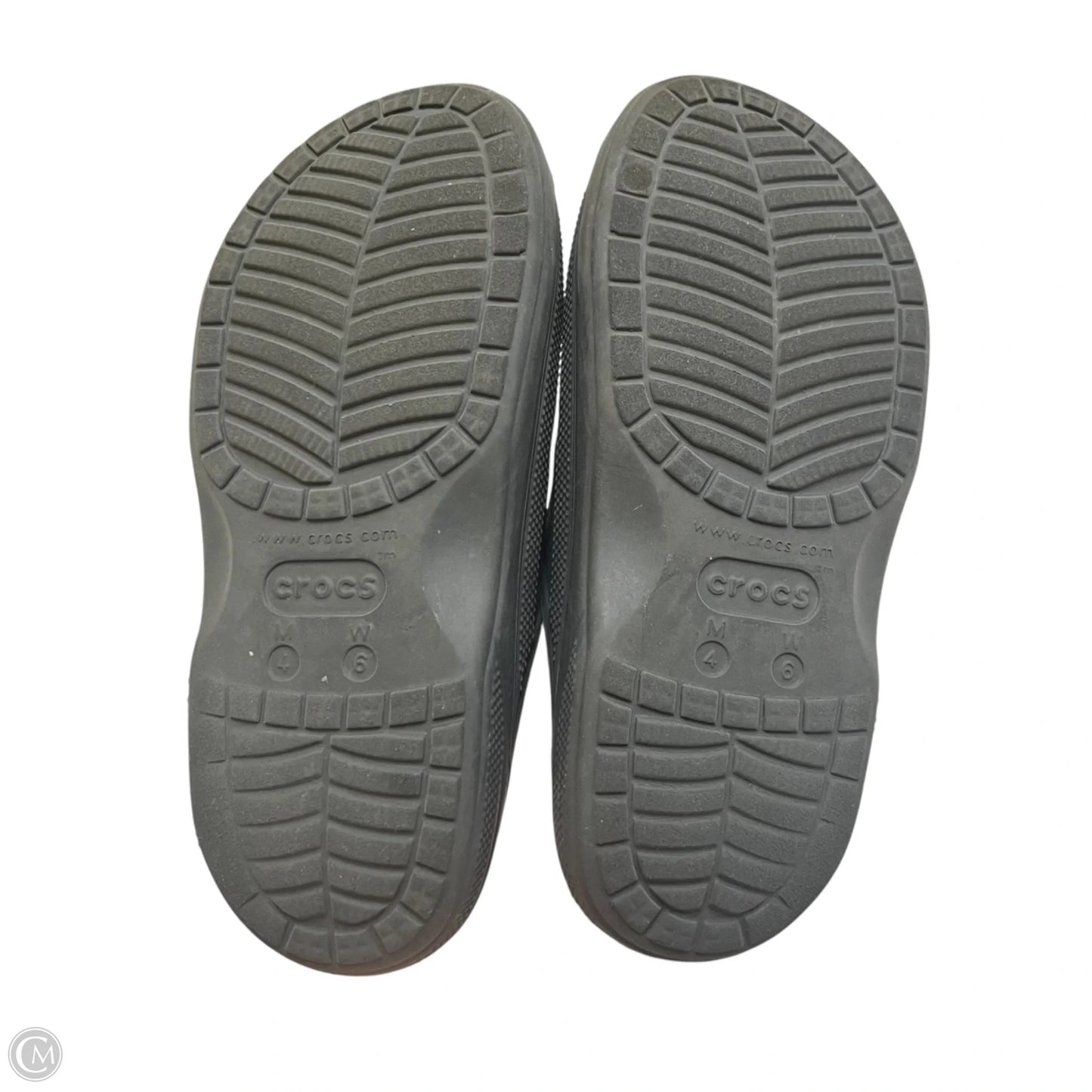Sandals Flats By Crocs In Black, Size: 6