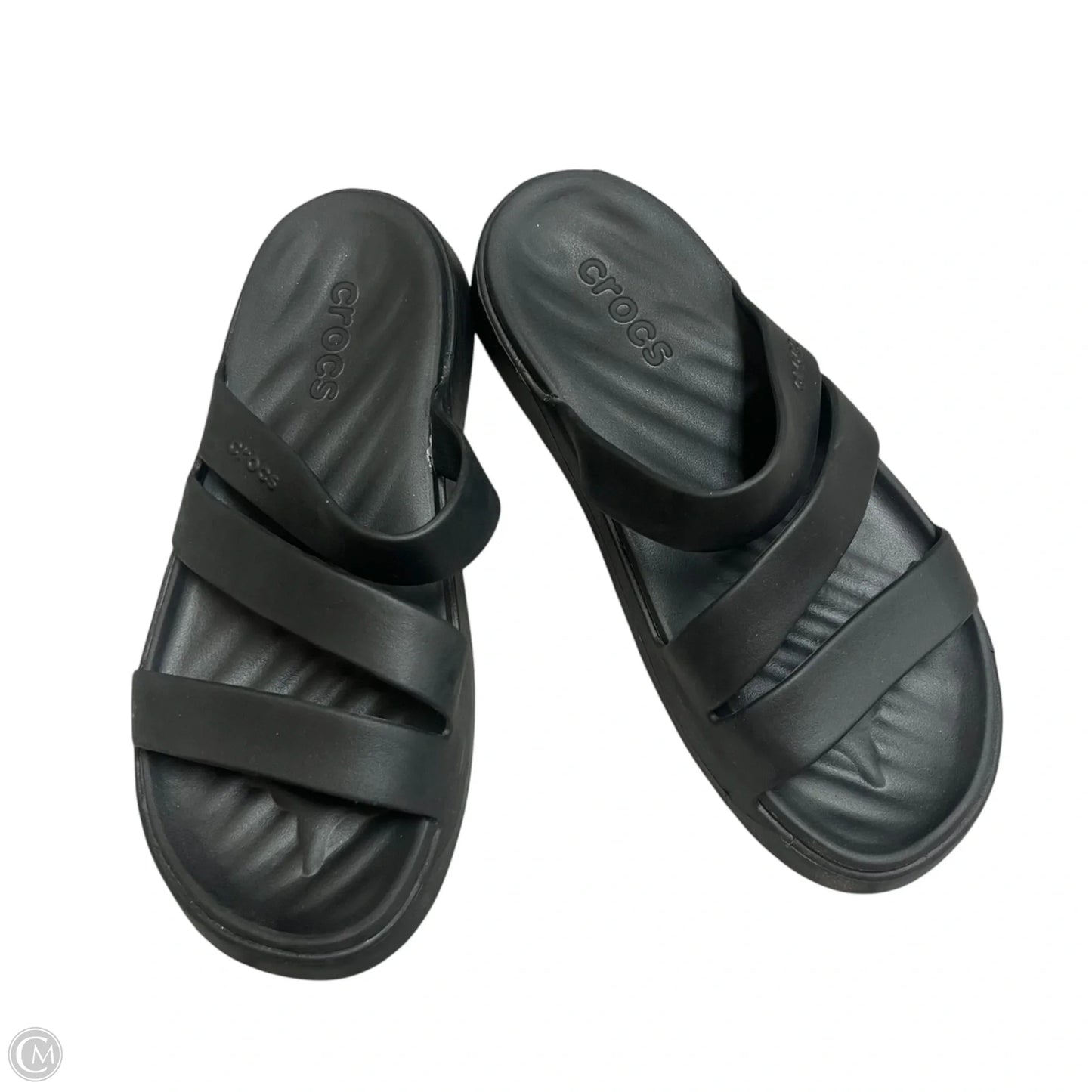 Sandals Flats By Crocs In Black, Size: 6